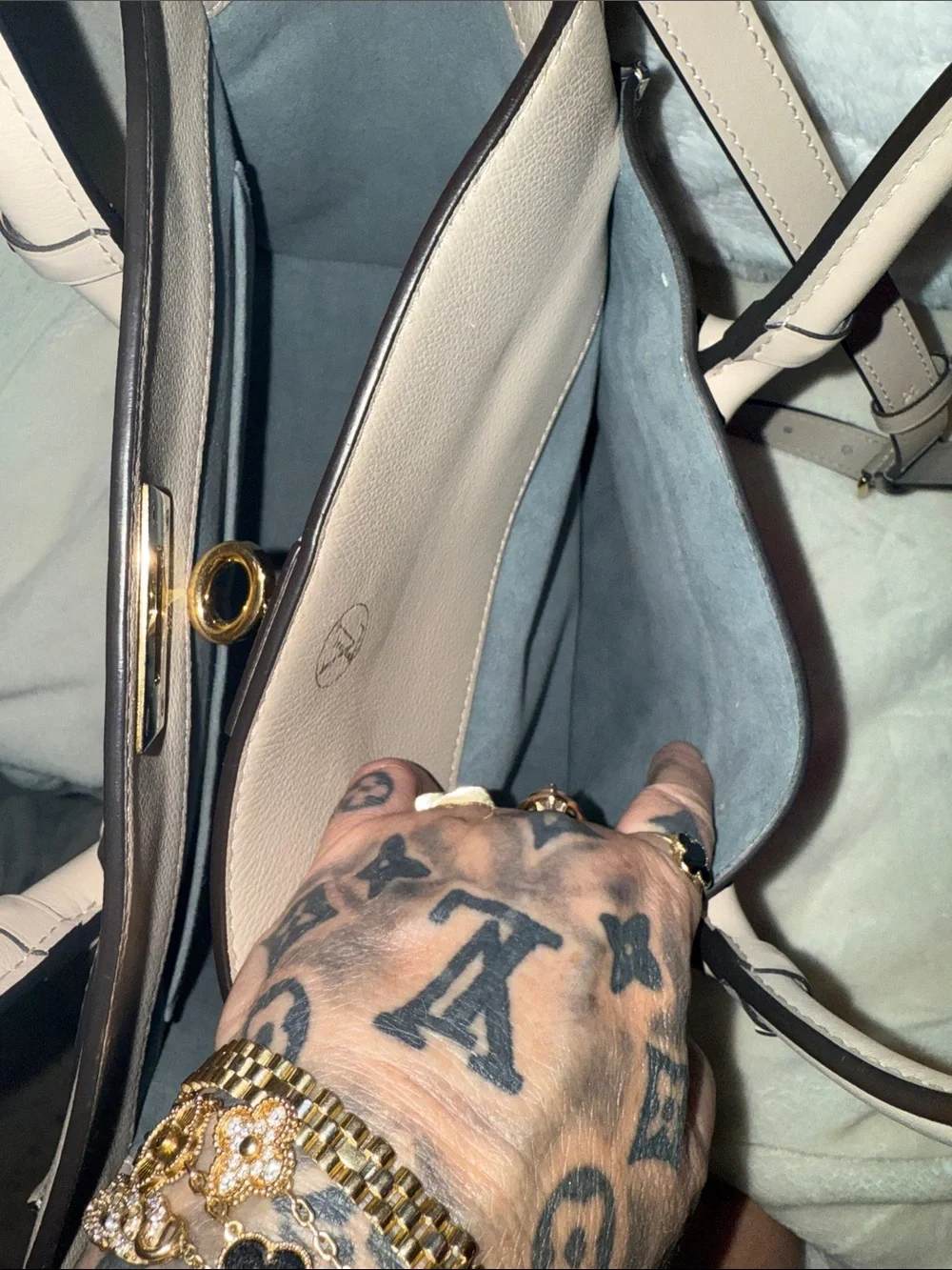 Louis Vuitton LV on my side MM Monogram Canvas Tote with Gold Hardware